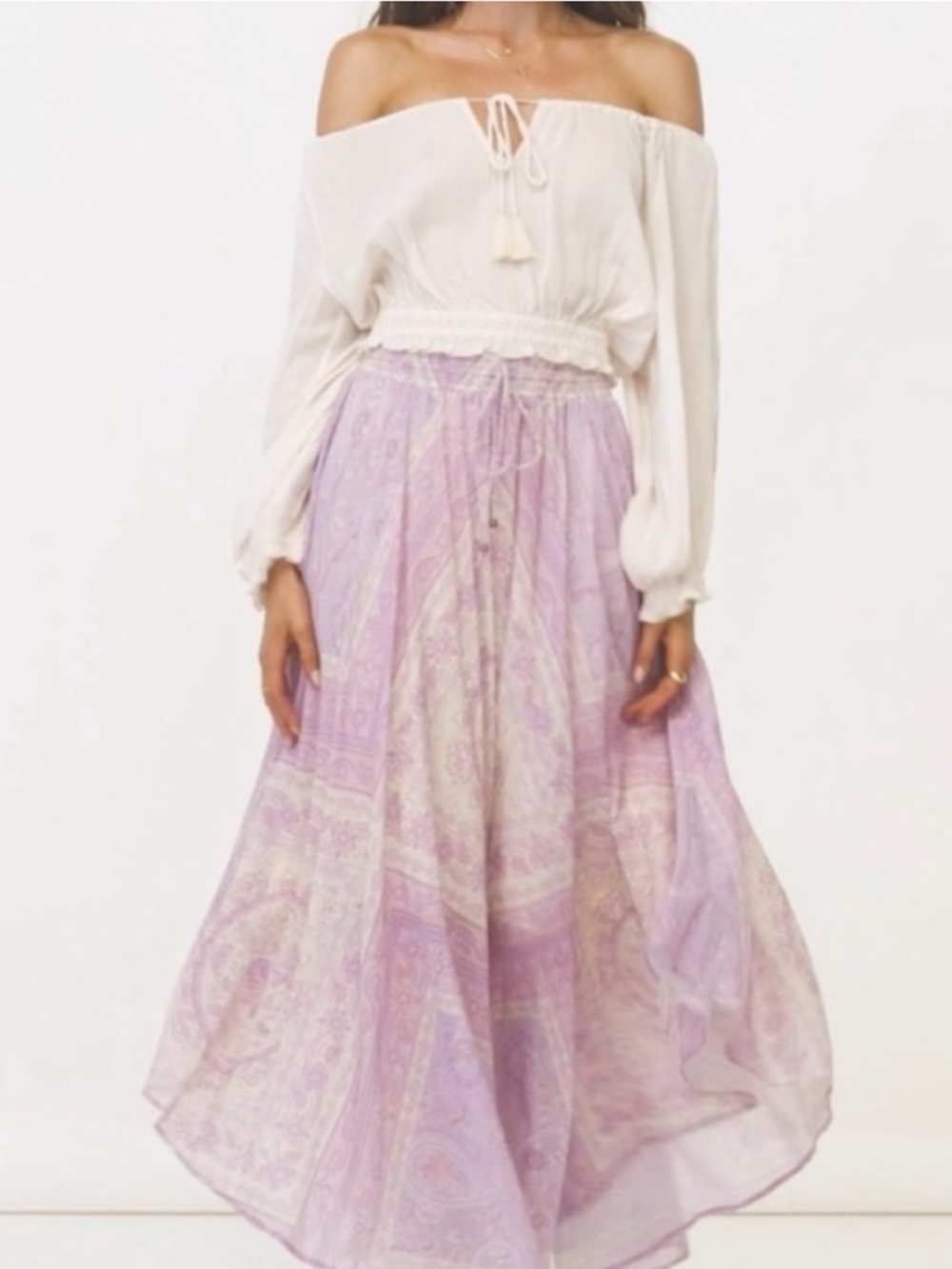 NWT Spell & The Gypsy Harmony Cropped Blouse in Porcelain Size XS